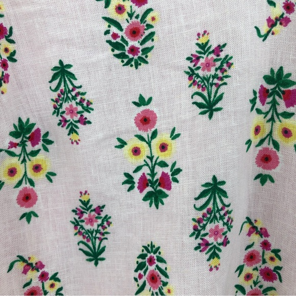 Ann Taylor 4 Floral Linen Blend Tie Waist Sheath Dress Pink 0892 - Picture 3 of 10